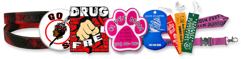 A collage of promotional products