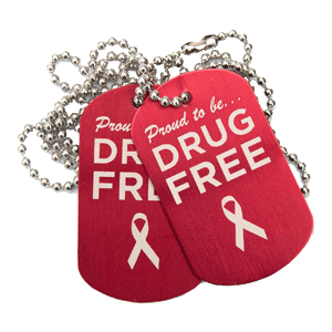 Red Ribbon Week Dog Tags